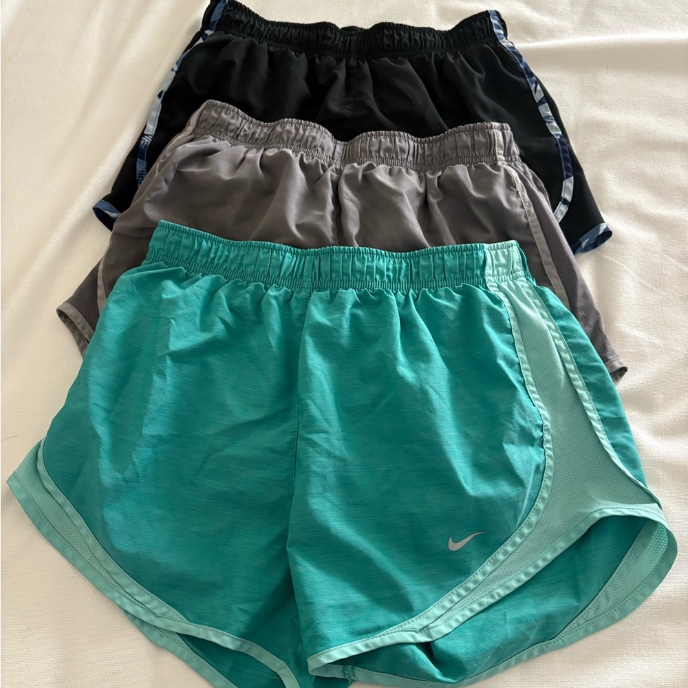 Nike Women's Athletic Shorts - Black, Gray, Aqua